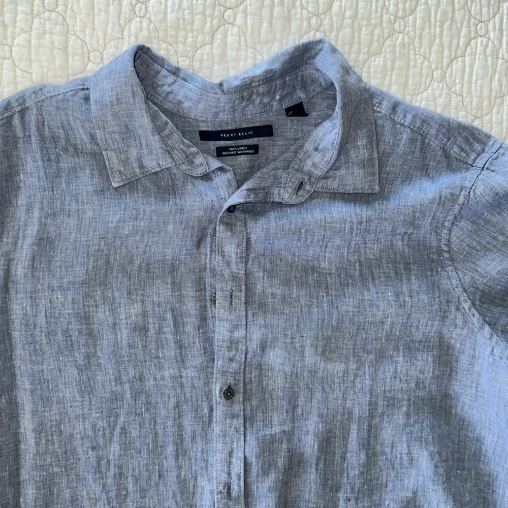 Perry Ellis Linen Dress Shirt - Picture 2 of 3